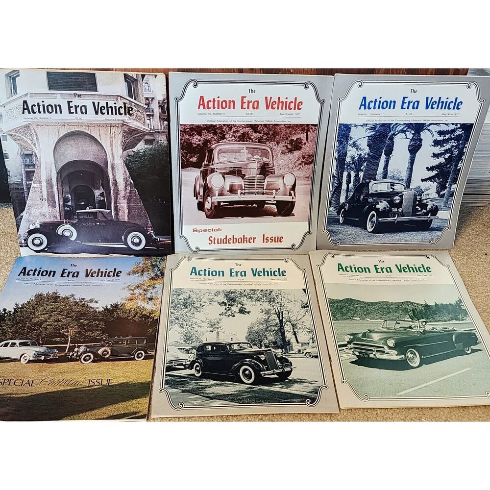1977 The Action Era Vehicle Magazine Historical Vehicle Assoc Full Year 6 Issues